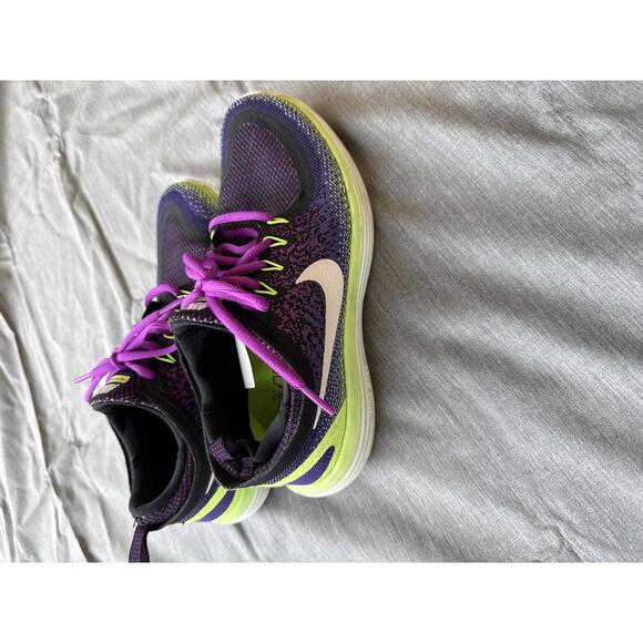 Womens Nike Free Rn Distance 2 Black and Purple- Size 8 - Picture 1 of 6